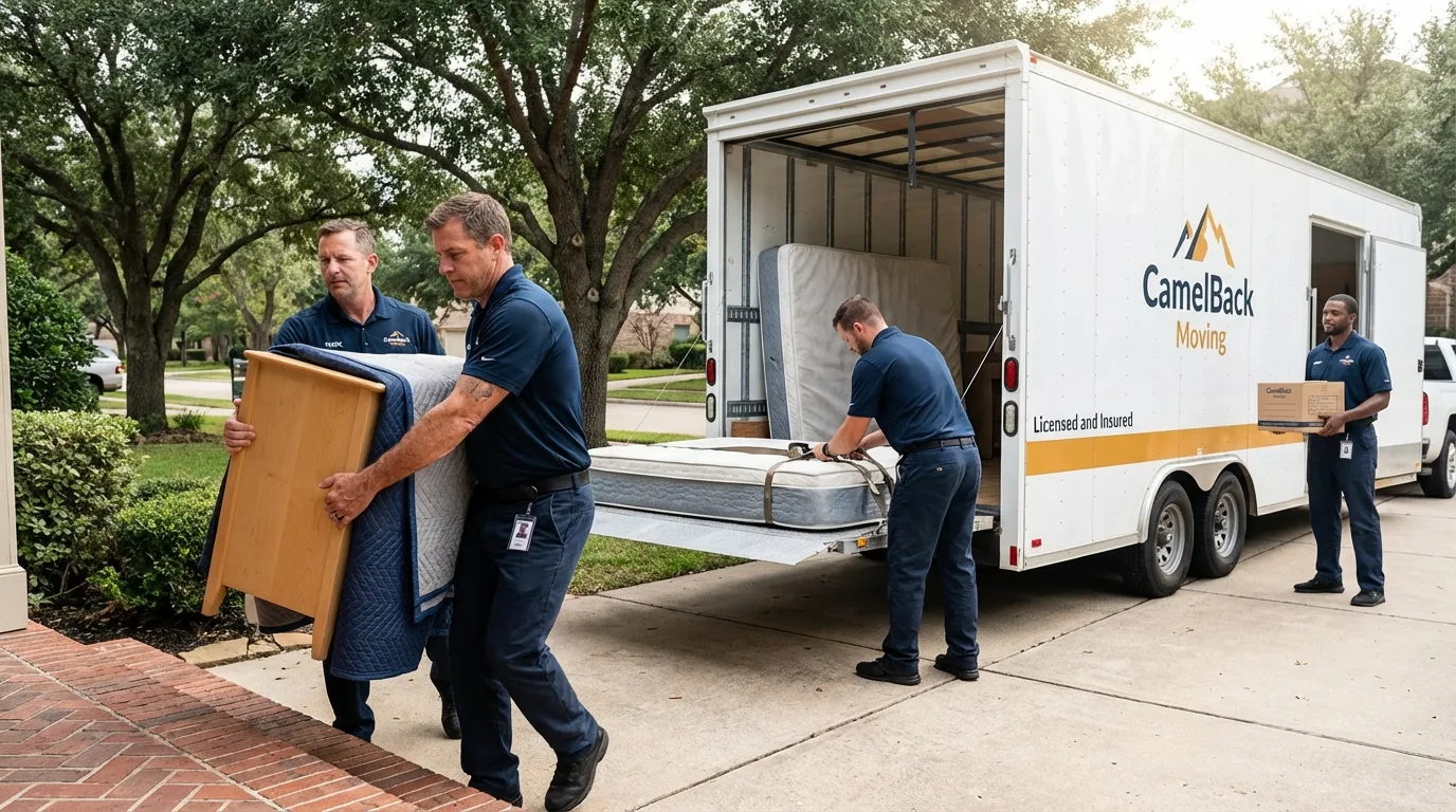 Crew loading residential truck for cross-state move from Salome, AZ